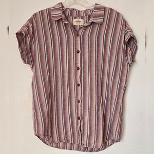 Marine Layer Striped Button Up Tee Sz XS